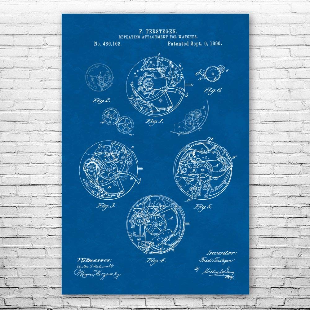 Vintage Watch Blueprint Poster - Watchmaker Gift & Jewelry Art (8x10 inch) - Perfect for Watch Shops & Home Decor
