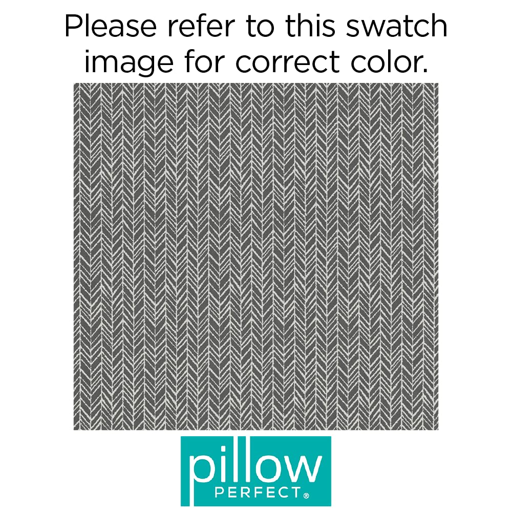 Premium Outdoor/Indoor Herringbone Slate Seat Cushion - Waterproof & UV Resistant Patio Furniture Cushion (1-Pack, Gray) - Perfect for Deck Chairs, Porch Swings & Garden Benches