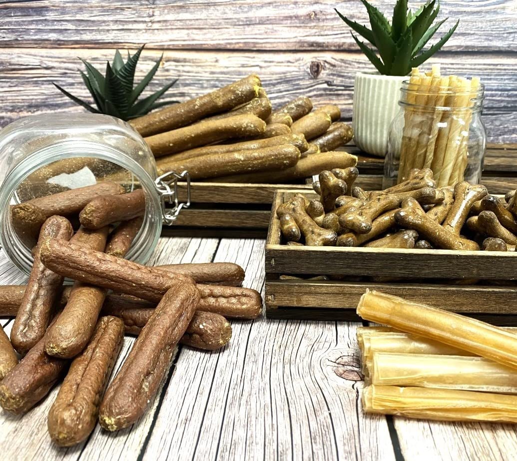 5 Pack Natural Rawhide Dog Chews - 4 Inch Pressed Bones for Small Dogs | Healthy Dental Treats for Puppies & Adult Dogs | Perfect for Training, Teething & Chewing Needs