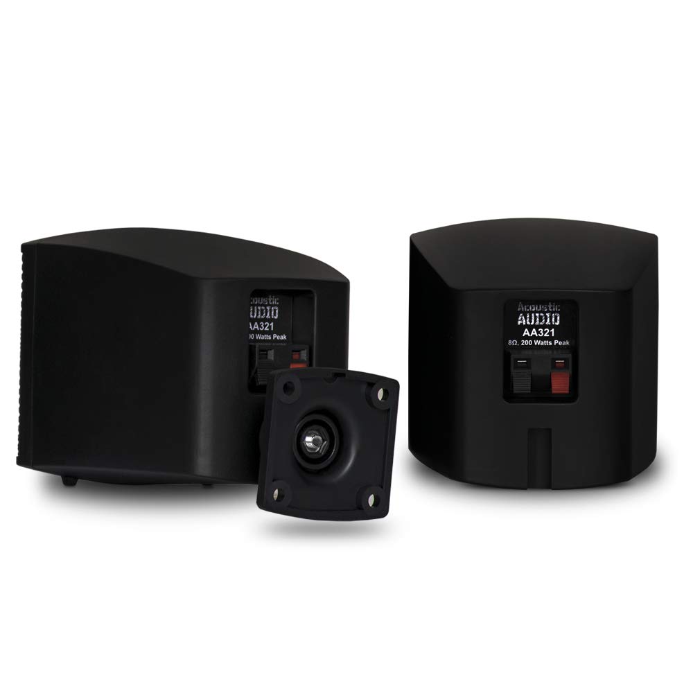Acoustic Audio AA321B 1400W 7-Piece Mountable Indoor Black Speaker System - Perfect for Home Theater, Surround Sound & Multi-Room Audio