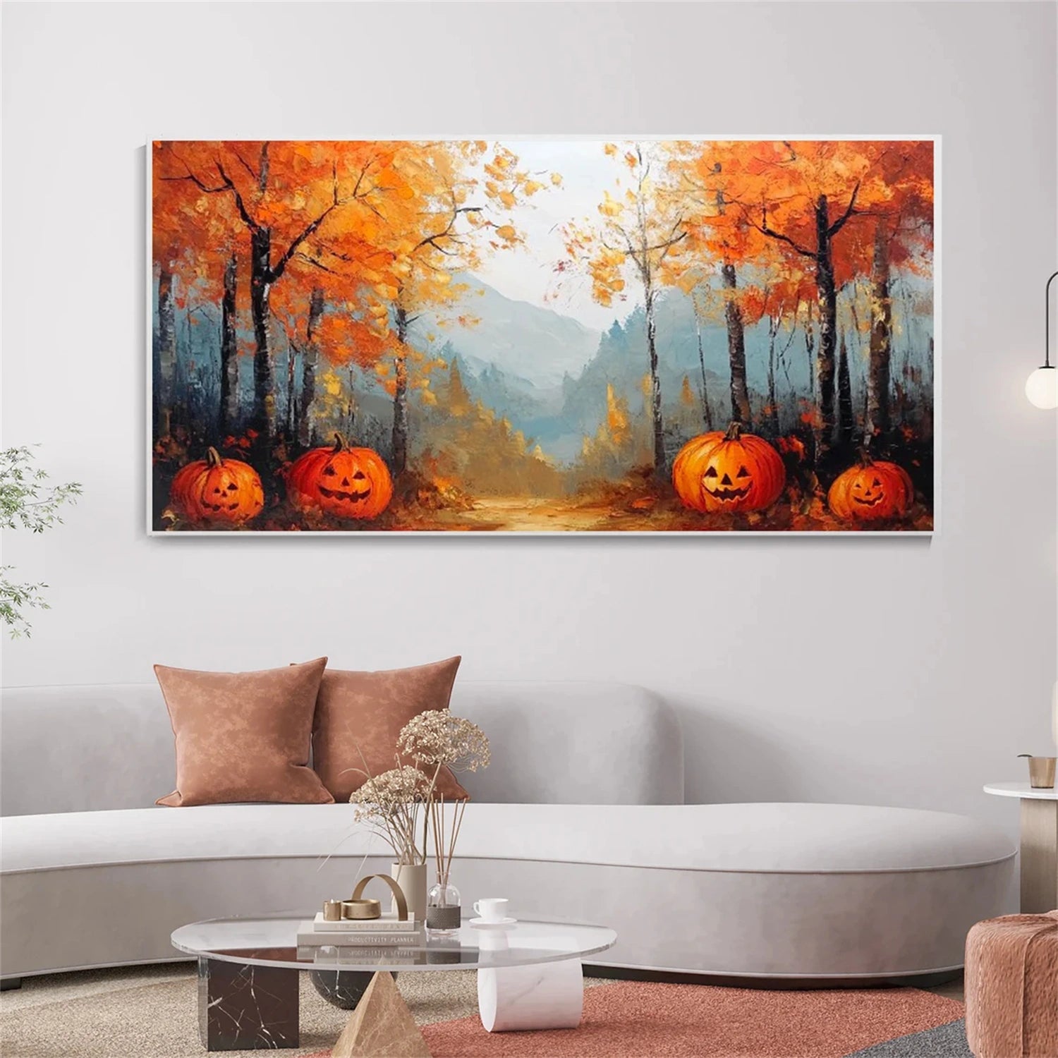 Beautiful Flower and Tree Painting #FT152 - Handmade Canvas Art for Home Decor, Living Room, Bedroom & Office Wall