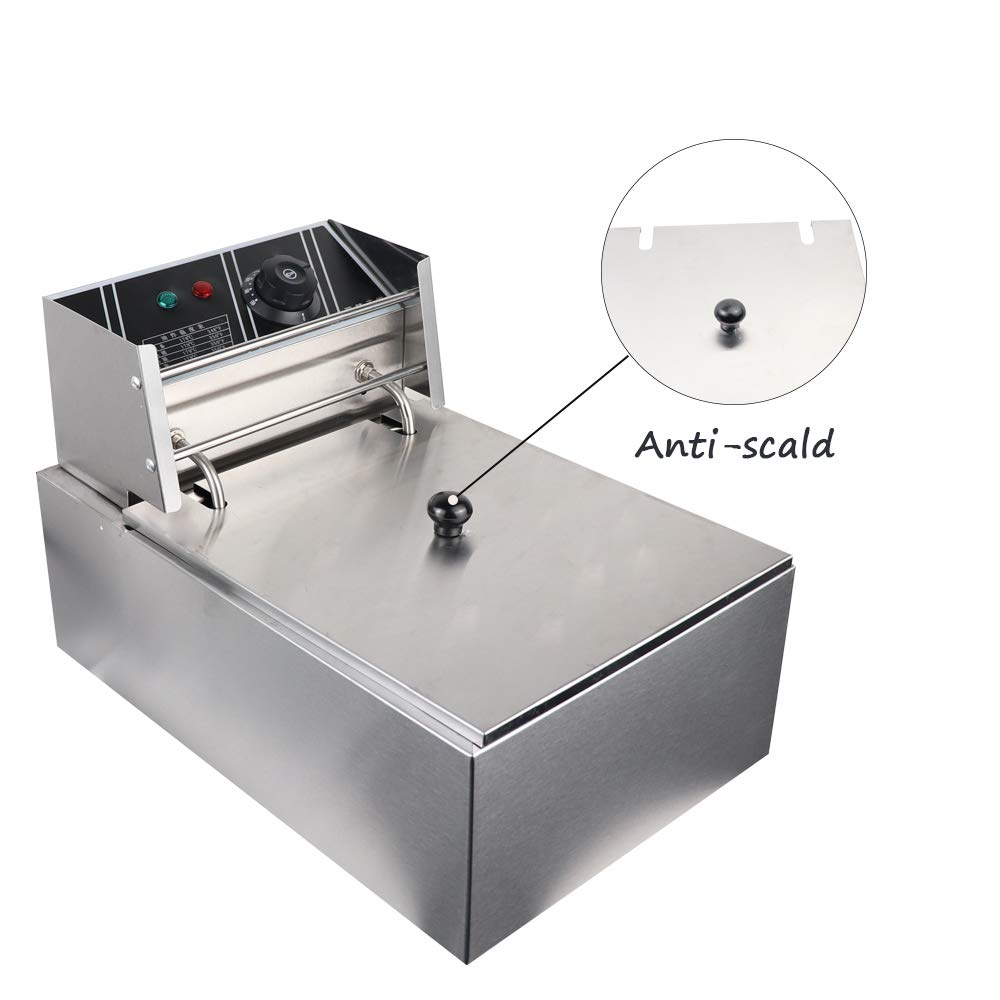 6L Electric Deep Fryer - Stainless Steel Commercial Countertop Fryer for Chicken, French Fries & More | Perfect for Restaurants, Food Trucks & Home Kitchens