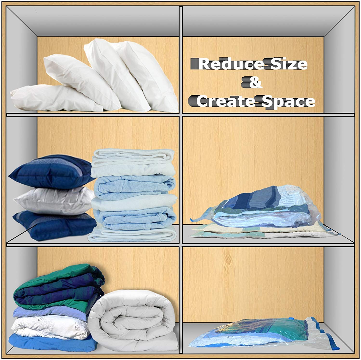 4 Pack Extra Large Vacuum Storage Bags - 2 Jumbo (51x47in) & 2 Super Jumbo (51x39in) Space Saver Bags for Clothes, Blankets & Seasonal Items | Compact Storage Solution for Home, Travel & Moving