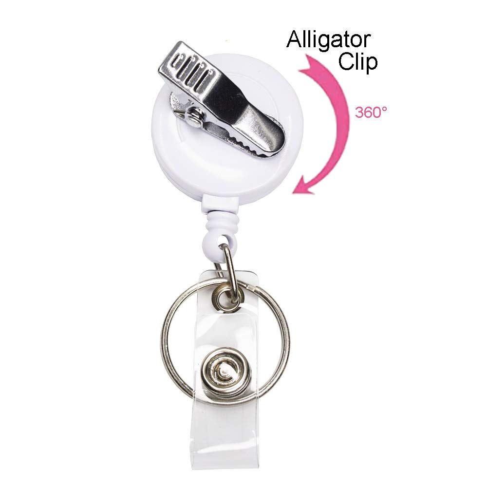 Valentine's Day Exchange Gifts - Retractable ID Badge Reels for GI Nurses & Doctors with Alligator Clip & Key Ring, 24