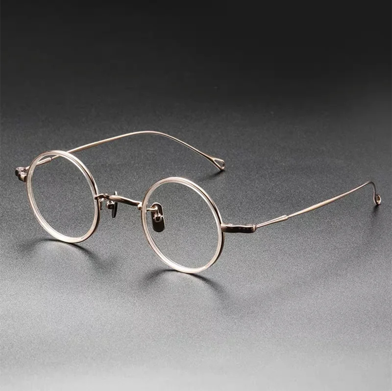 Aimee Unisex Full Rim Round Titanium Acetate Eyeglasses 22008 - Lightweight Durable Glasses for Men & Women - Perfect for Reading, Work, and Everyday Wear