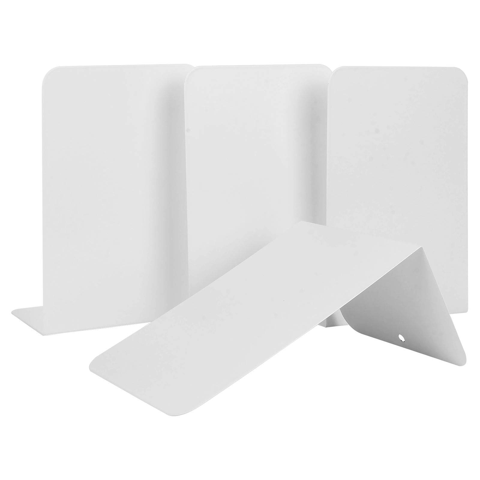 6 Pack Heavy Duty Metal Bookends - Decorative Book Holders for Shelves, Home & Office - Secure Books, Organize Kids' Room & Study Space - Perfect for Bookshelves, Desks & Libraries
