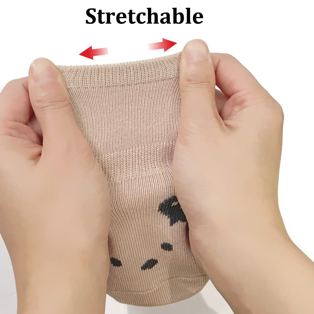 Exegawe Non-Slip Baby Socks with Grips - 5 Pairs Cute Toddler Crew Socks for Boys & Girls - Perfect for Indoor Play, Learning to Walk, and Daycare Safety