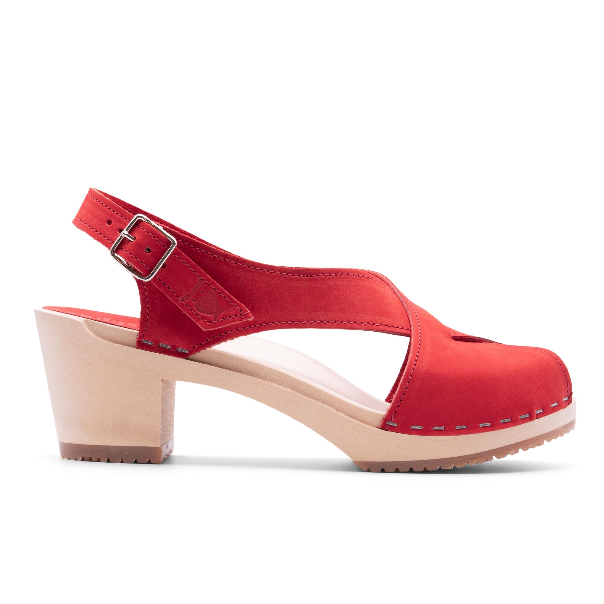 Sandgrens Handmade Swedish Wood Clogs for Women - Comfortable High Heel Sandals with Leather Straps | Perfect for Summer, Beach, and Casual Outings | Morocco Inspired Design