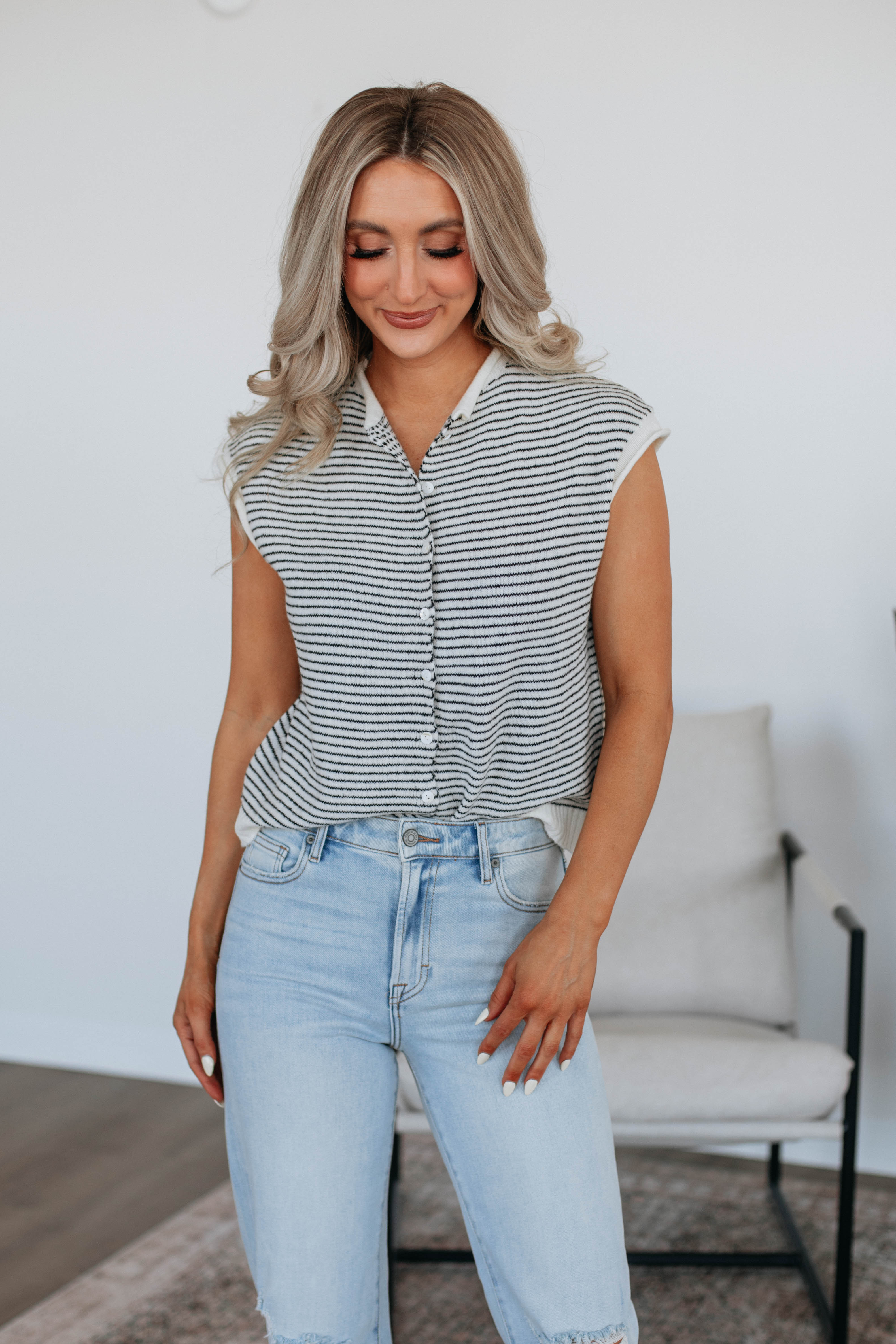 Camry Striped Cardigan Top for Women - Soft Knit Sweater with Long Sleeves, Comfortable Open Front Design - Perfect for Fall, Winter, Office Wear & Casual Outfits