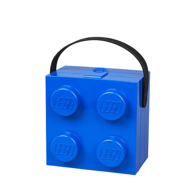 Blue LEGO Storage Box with Handle - Perfect for Organizing Kids' Toys, Building Blocks, and Playroom Accessories