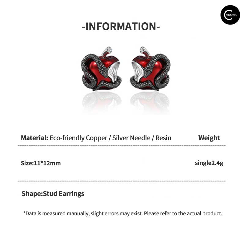 1STXULIE Forbidden Apple Stud Earrings - Cute Fruit Jewelry for Women, Hypoallergenic Stainless Steel Earrings - Perfect for Daily Wear, Parties & Gifts