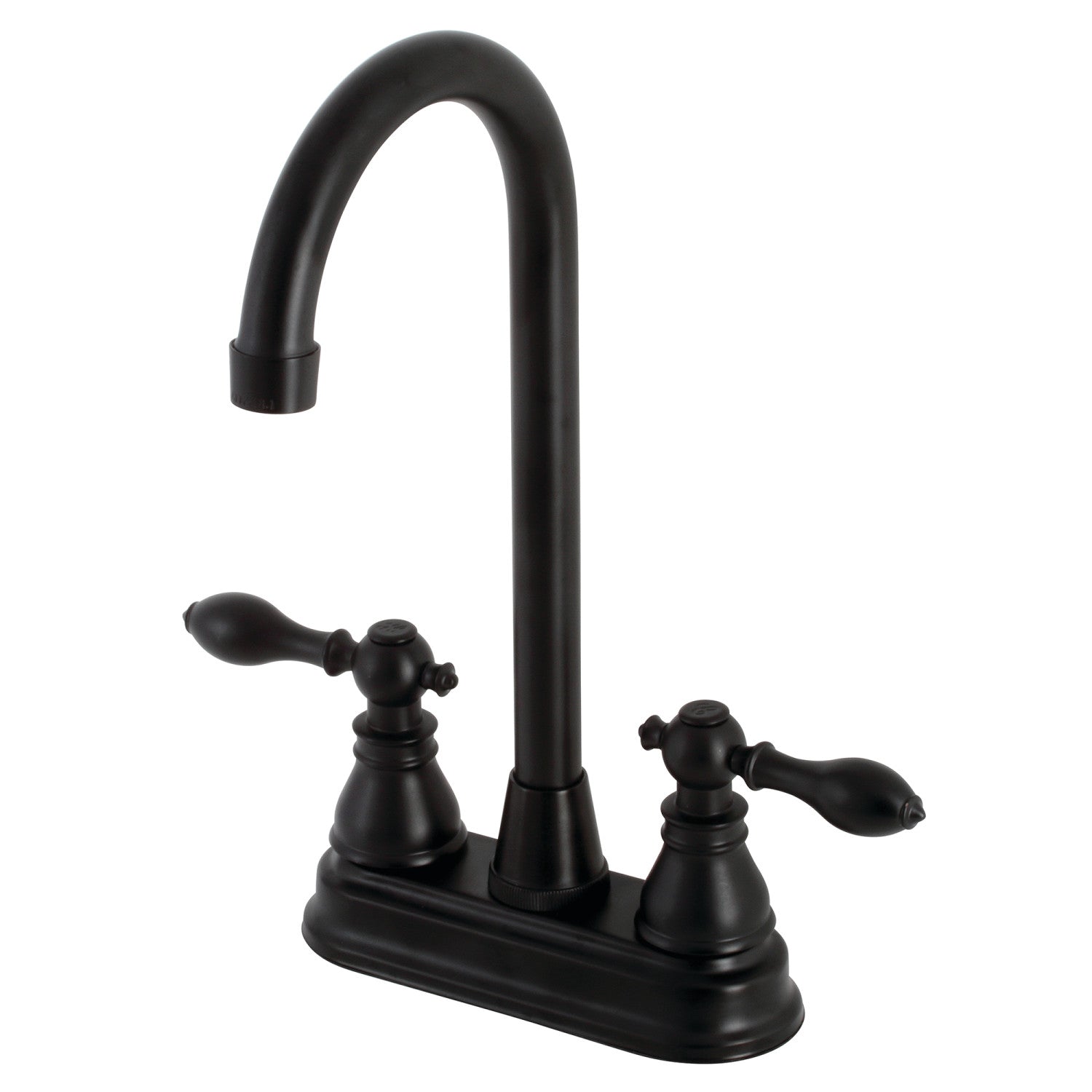 American Classic KB490ACL Two Handle 2 Hole Deck Mount Bar Faucet in Matte Black - Perfect for Kitchen Sinks, Wet Bars, and Outdoor Entertaining Areas