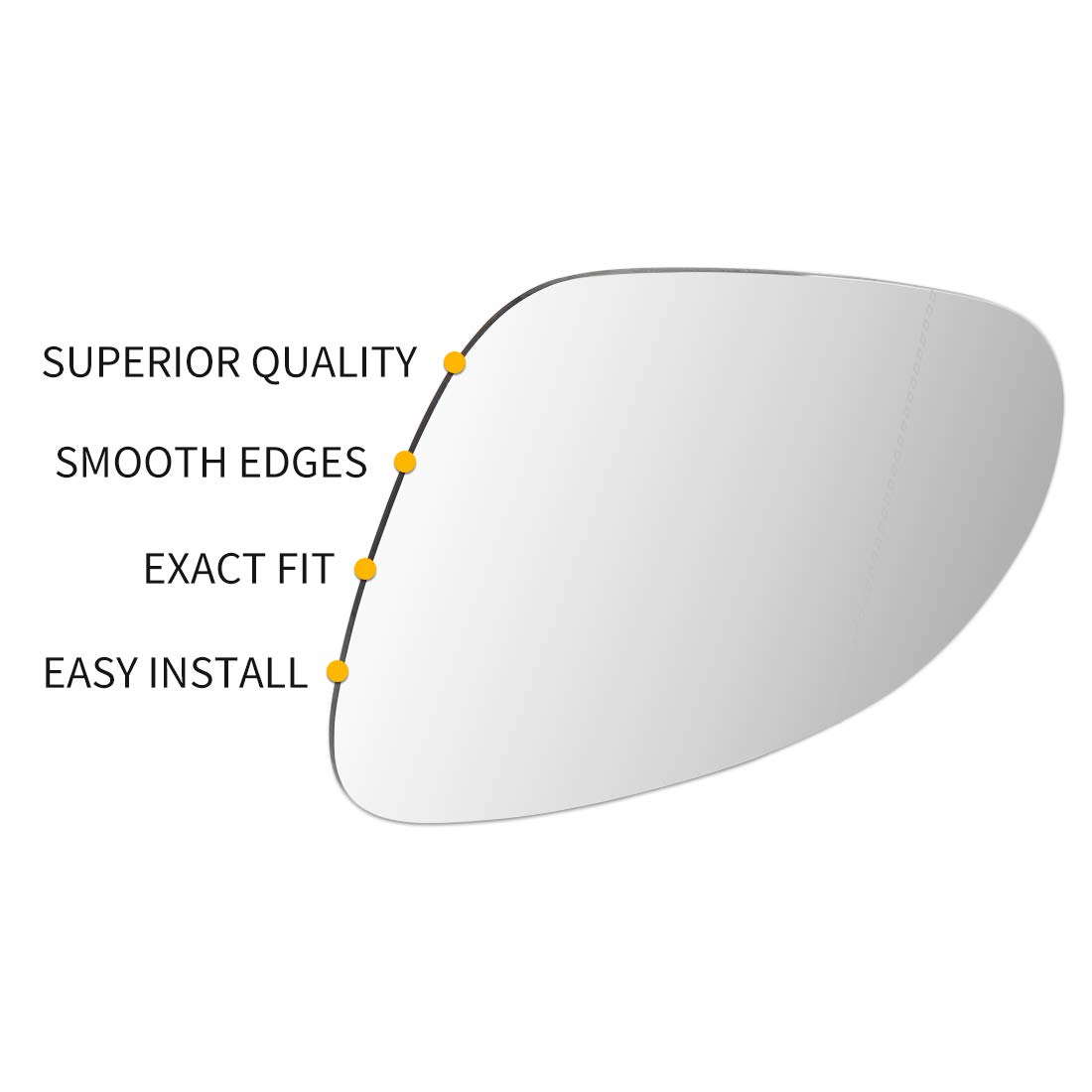 X AUTOHAUX Right Side Passenger Rearview Mirror Glass with Adhesive for Mercedes Benz CLK SL SLK AMG Models - Perfect Replacement for Broken Mirrors & Easy DIY Installation