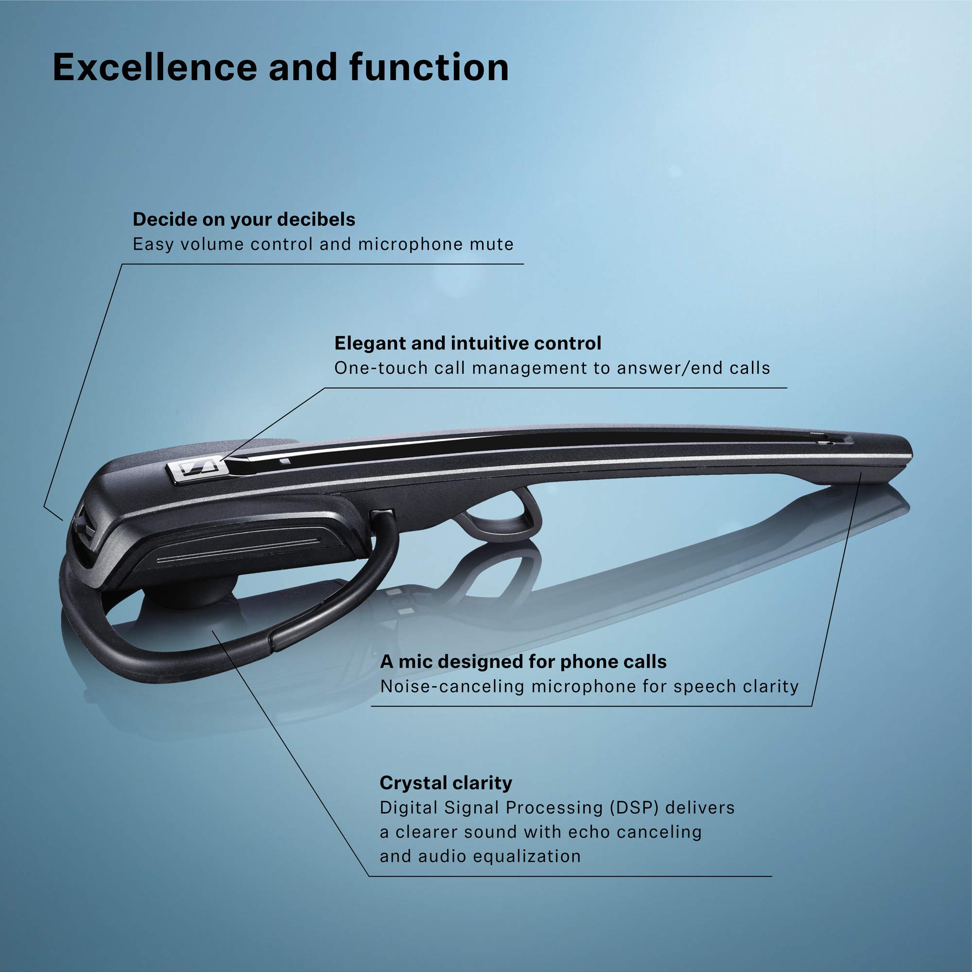 Sennheiser D 10 USB Wireless Headset - Noise Cancelling Microphone, 12-Hour Talk Time, DECT Technology for PC & Softphone (Black) | Perfect for Home Office, Call Centers & Remote Work (Renewed)