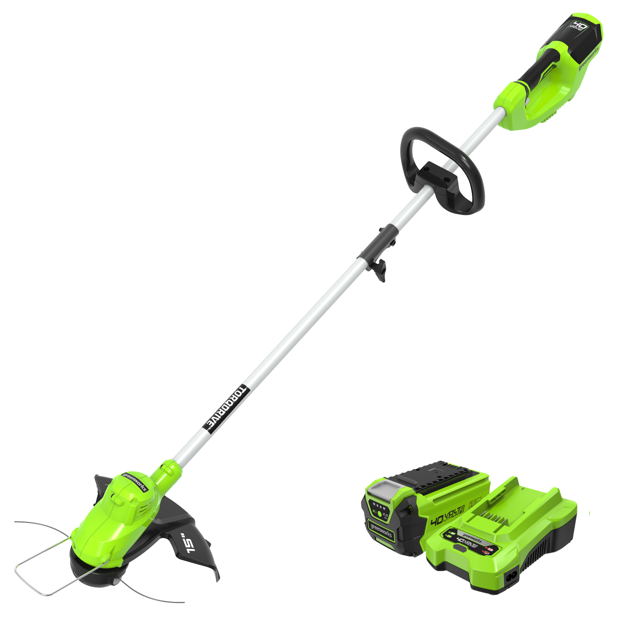 40V 15-Inch Cordless Battery String Trimmer with 2Ah Battery & Fast Charger - Lightweight Lawn Edger for Yard, Garden, and Landscaping Maintenance