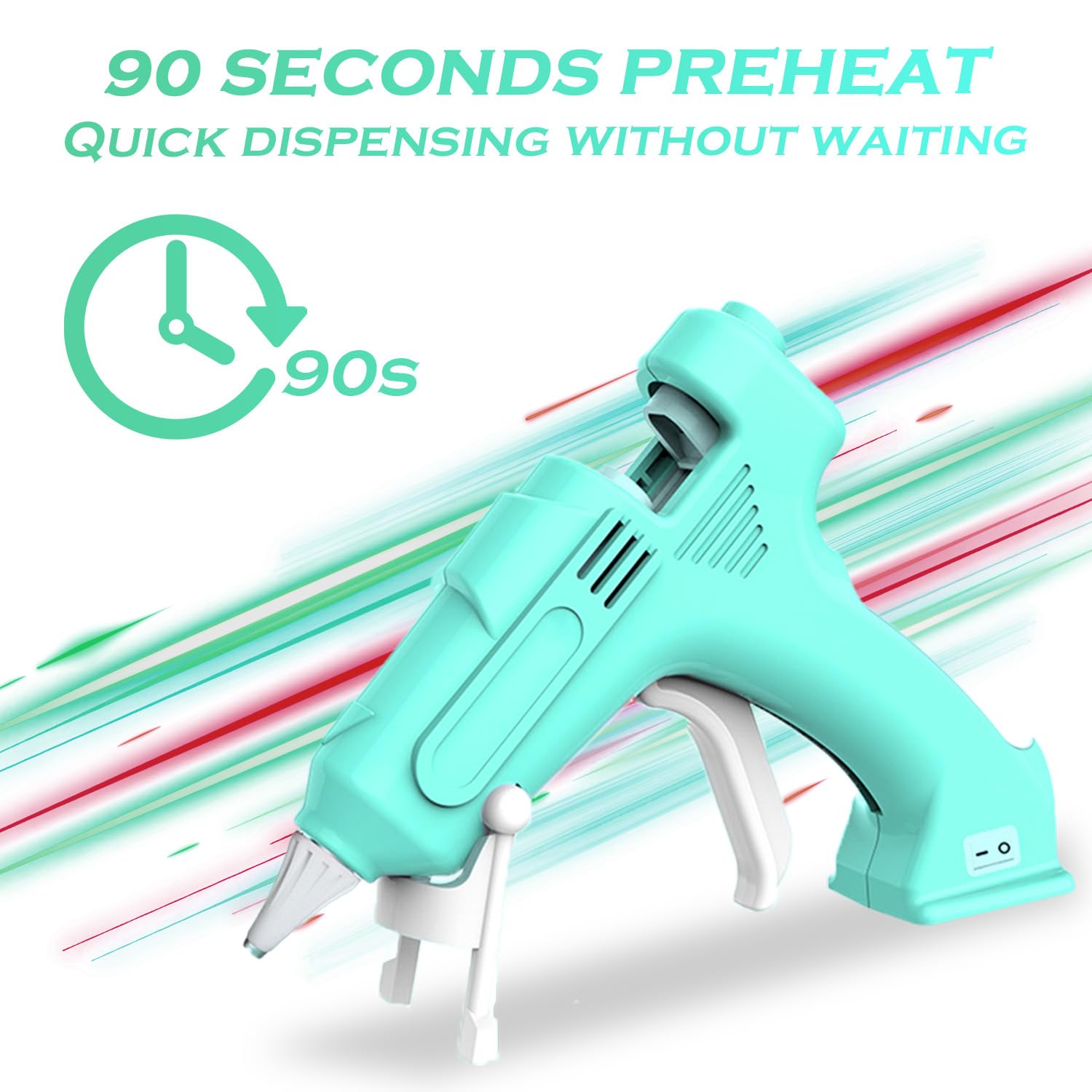 Rechargeable Cordless Hot Melt Glue Gun Kit - Fast Preheating Mini Glue Gun with 40 Premium Glue Sticks, USB-C Charging for DIY Crafts, Home Repairs, School Projects & Party Decorations - Perfect for Arts, Scrapbooking & Household Fixes