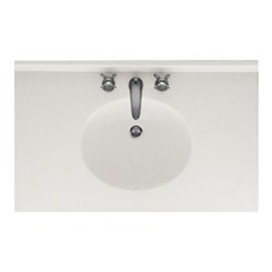 Swan VT02243.121 Ellipse Solid Surface Single-Bowl Vanity Top, 43-in L X 22-in H X 7.25-in H, Glacier - Perfect for Modern Bathroom Upgrades