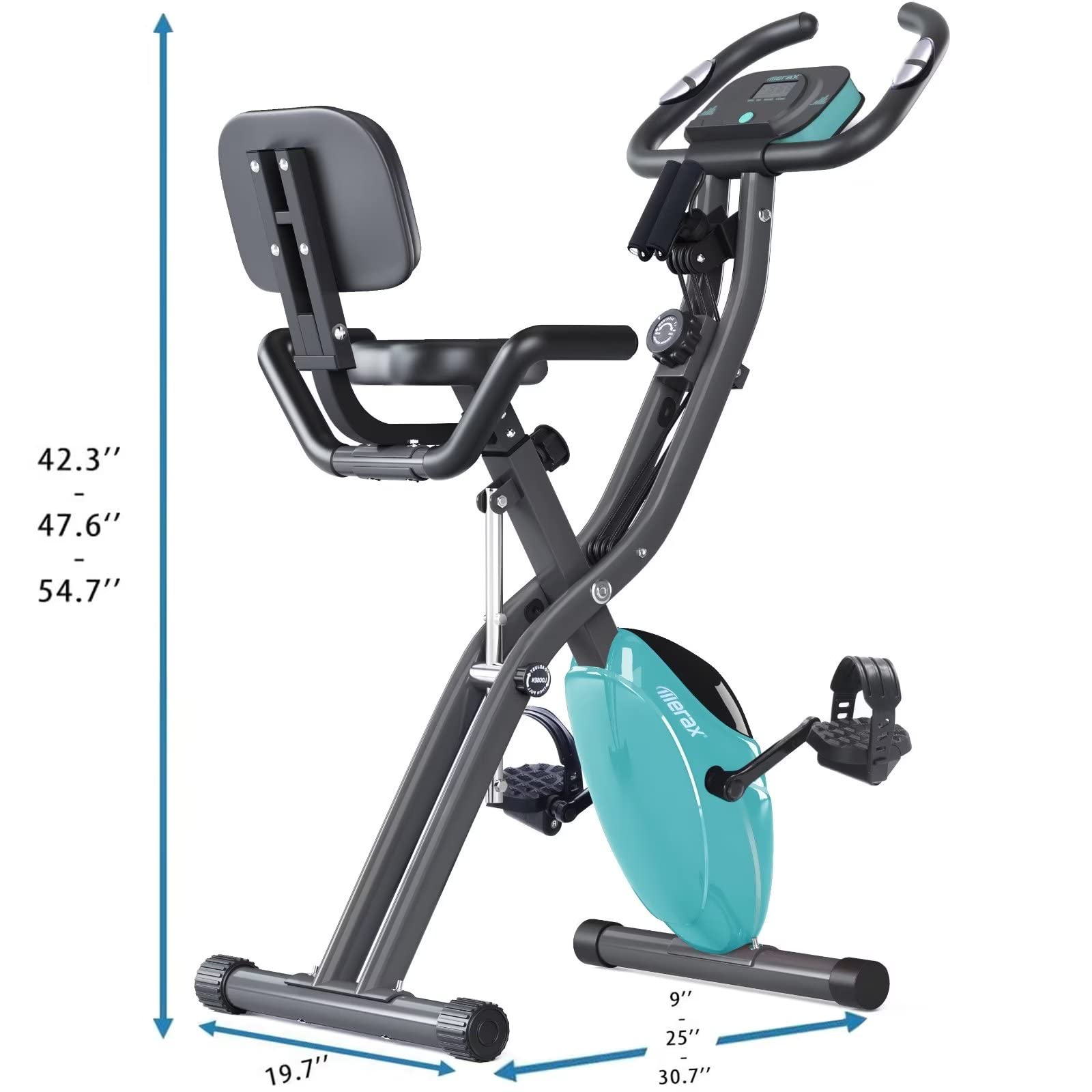 Merax Foldable Exercise Bike - 3-in-1 Magnetic Stationary Bike with 16-Level Resistance, 300LB Capacity for Home Workout | Indoor Cycling Fitness Equipment for Cardio Training & Weight Loss