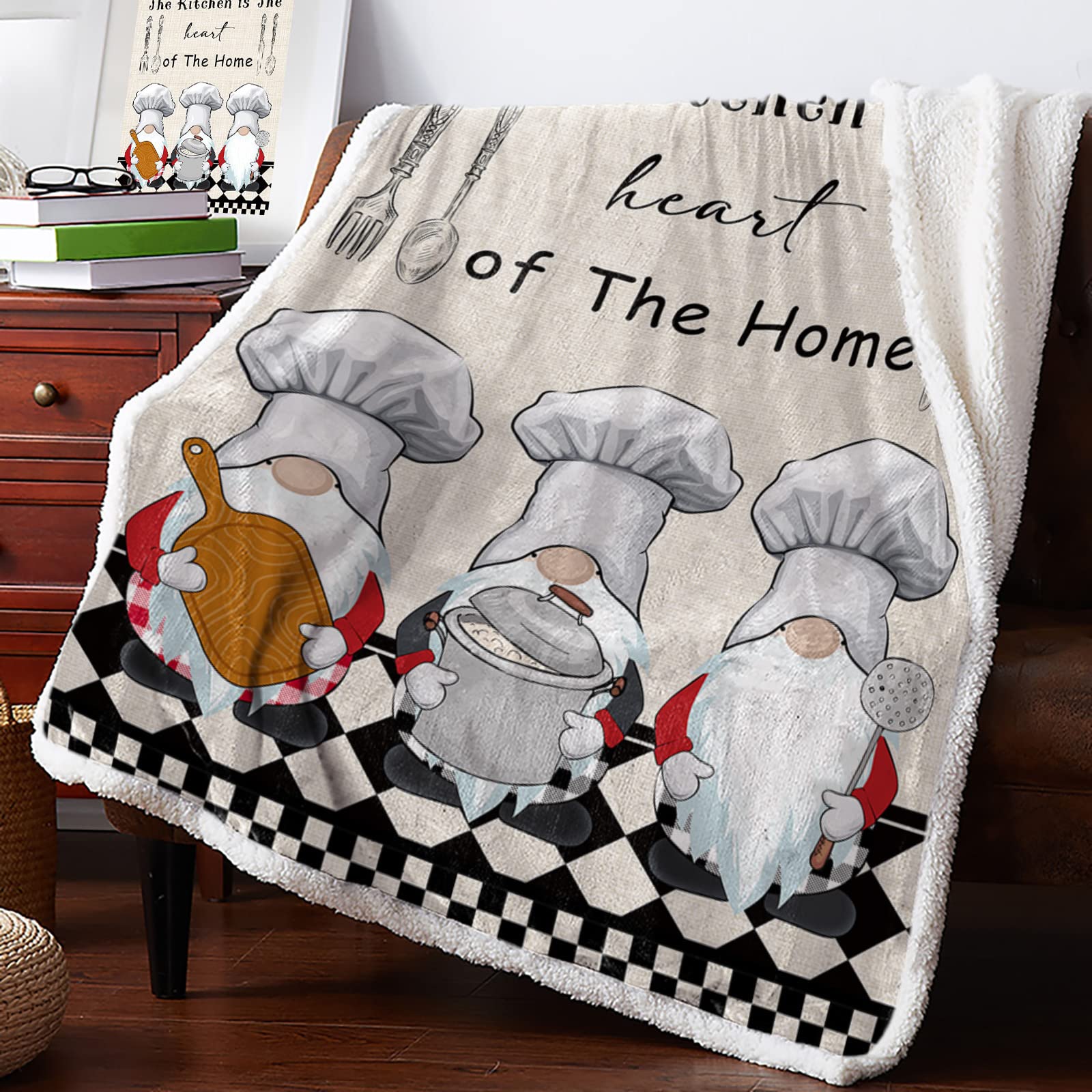 Sherpa Fleece Reversible Throw Blanket 50x60 Inch - Ultra Soft & Warm Buffalo Plaid Design for Living Room, Couch, Sofa | Cozy Home Decor for Winter, TV Watching & Gift Giving | Machine Washable Plush Blanket