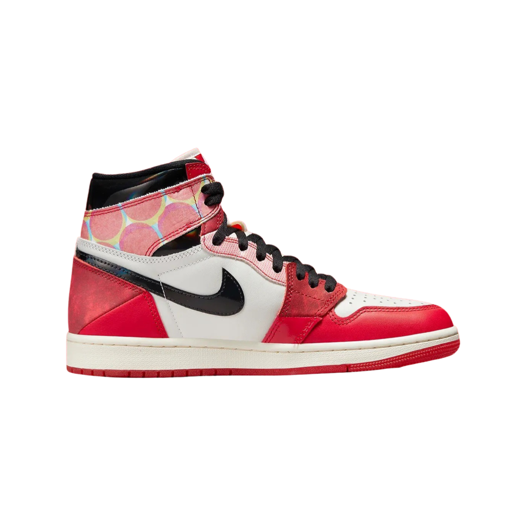 Air Jordan 1 High OG SP Spider-Verse Next Chapter Sneakers - University Red, Black & White Colorway | Limited Edition Basketball Shoes for Collectors & Streetwear Fashion