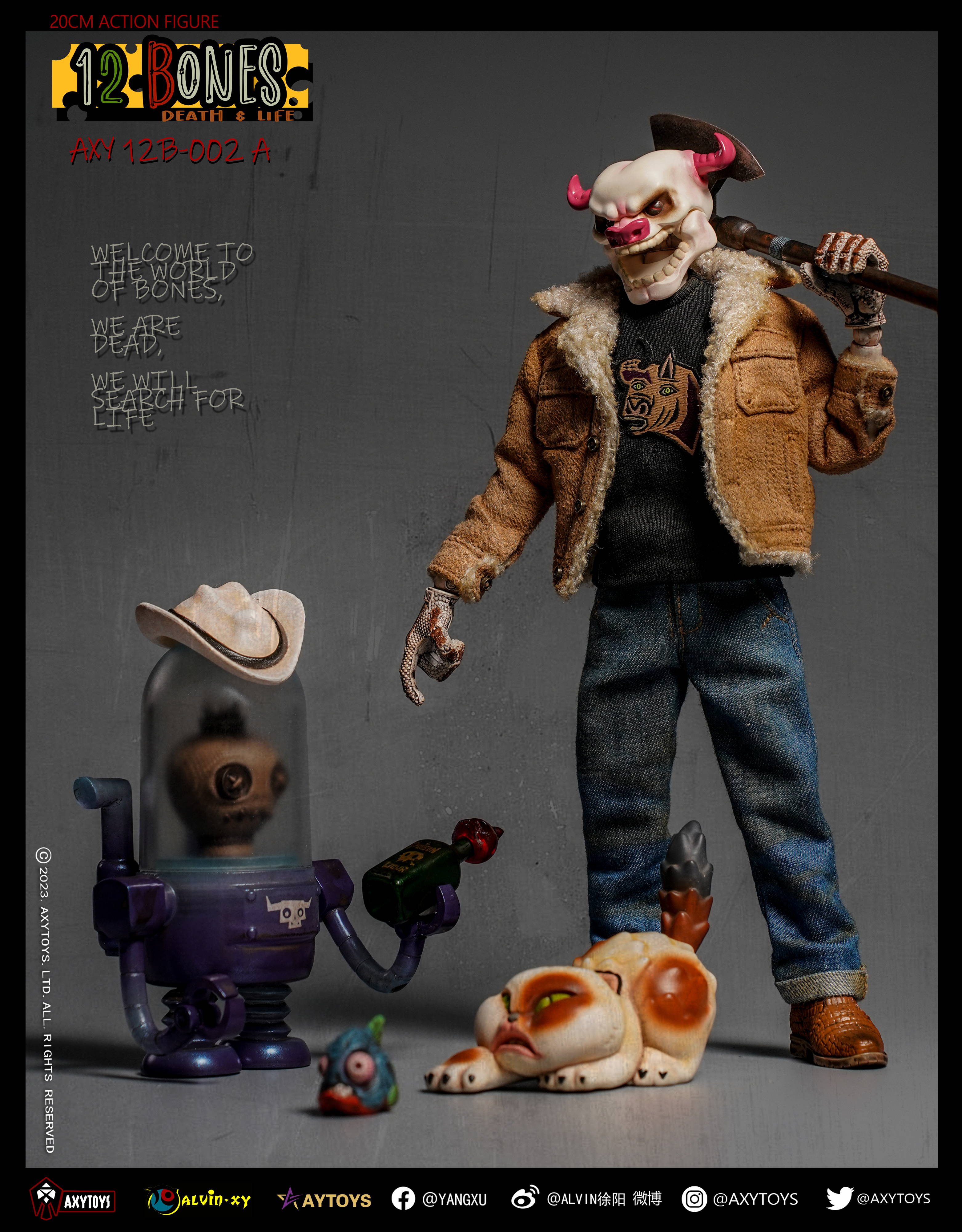 AxyToys 1/12 Scale 20CM Action Figure - 12 Bones Stories Mice & Cowboy Collectible Toy for Display & Role Play | Perfect for Collectors, Gift Giving & Diorama Scenes