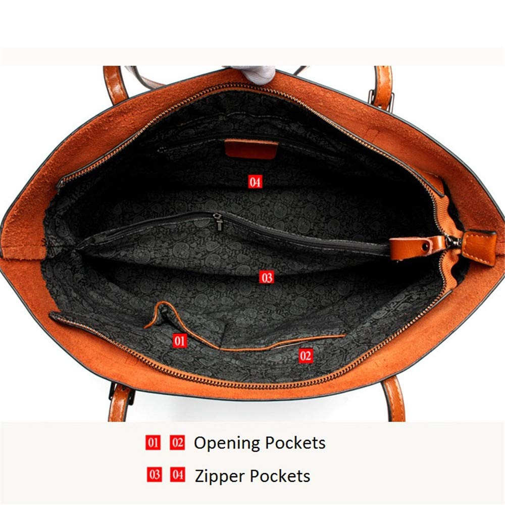 Premium Genuine Leather Women's Tote Bag - Stylish Shoulder Handbag Purse for Work, Travel & Everyday Use | JIUFENG Classic Designer Bag