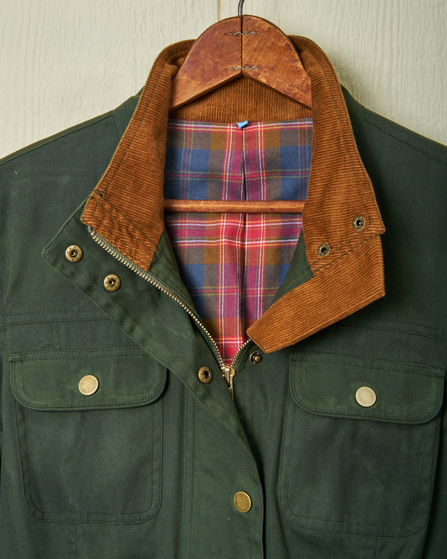 Women's Aberdeen Jacket - Olive Waxed Canvas Waterproof Windproof Outdoor Coat for Hiking, Camping & Fall Fashion
