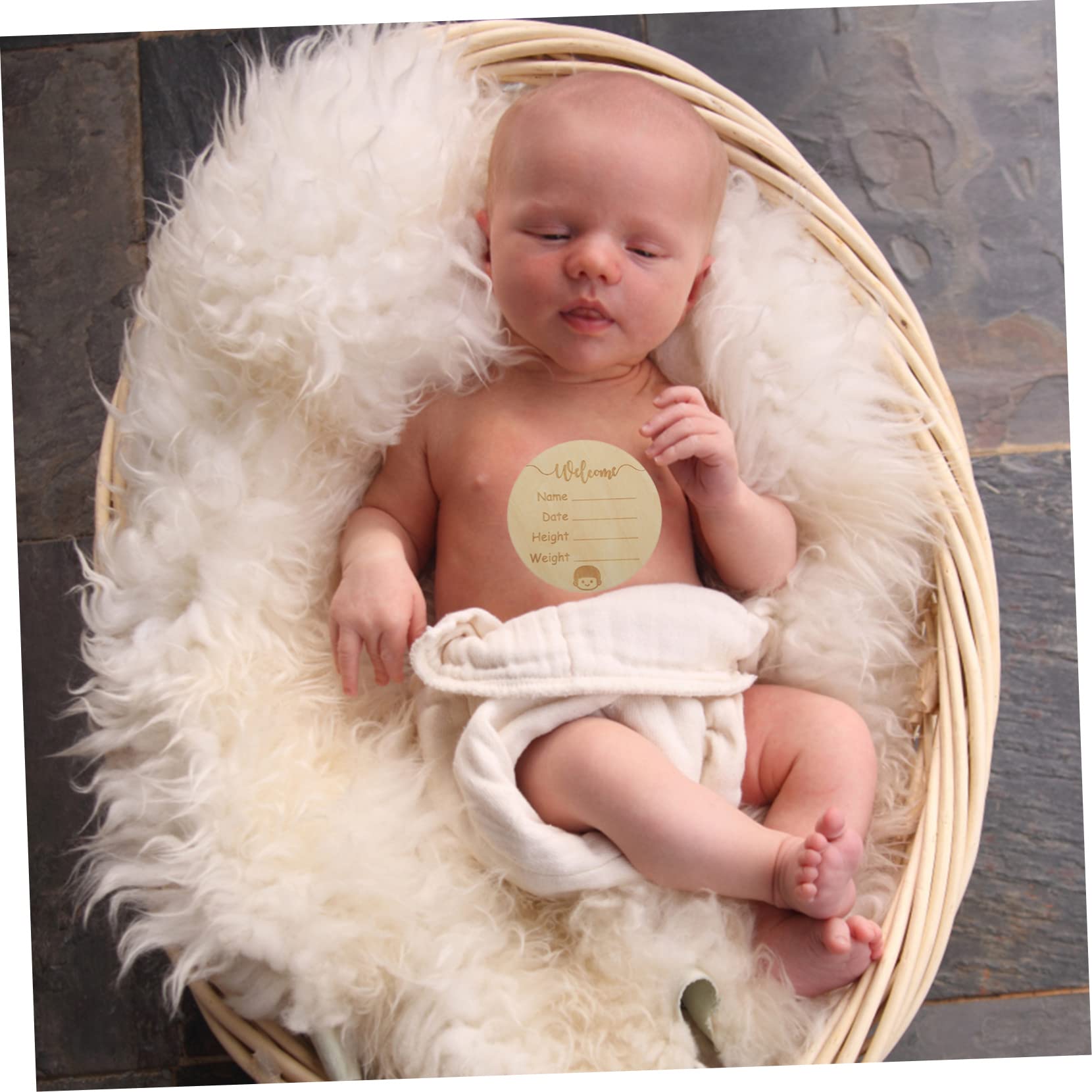 Wakauto 2pcs Wooden Baby Name Signs for Nursery Decor - Newborn Birth Announcement