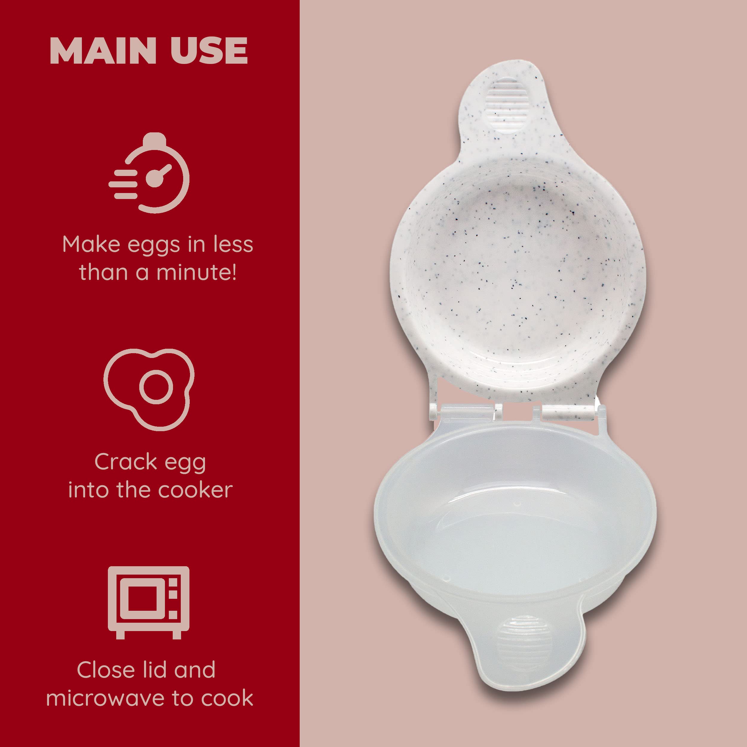 GOOD LIVING Microwave Egg Muffin Breakfast Sandwich Pan - Quick 1-Minute Egg Cooker for Easy Breakfast, 1-Pack | Perfect for Busy Mornings, Meal Prep & Healthy On-the-Go Breakfasts