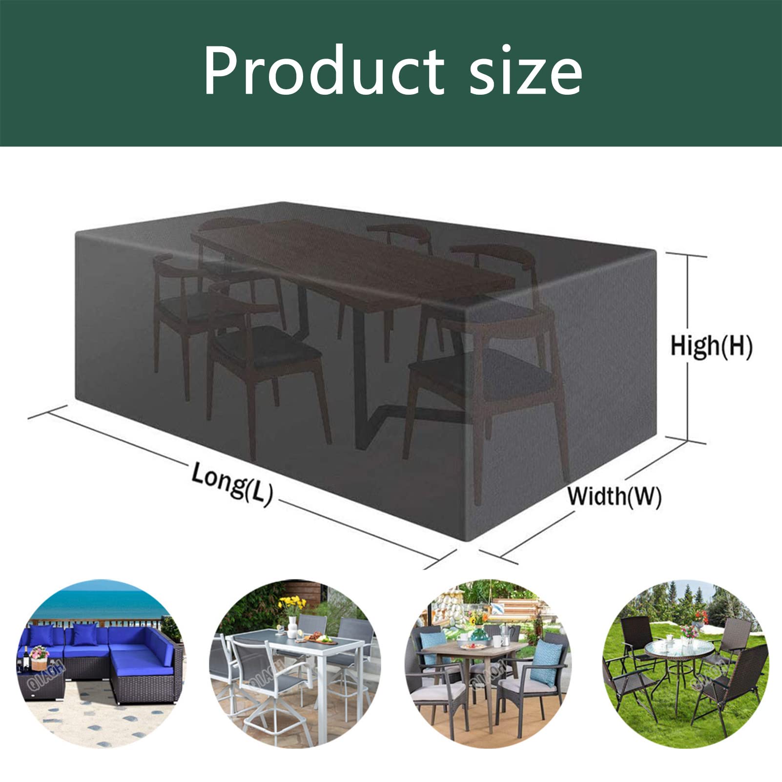 Heavy Duty 420D Oxford Fabric Waterproof & Windproof Garden Furniture Cover 140x104x36in - Large Rectangular Patio Set Covers for Outdoor Dust Protection - Perfect for Backyard, Deck, and Poolside Furniture Protection