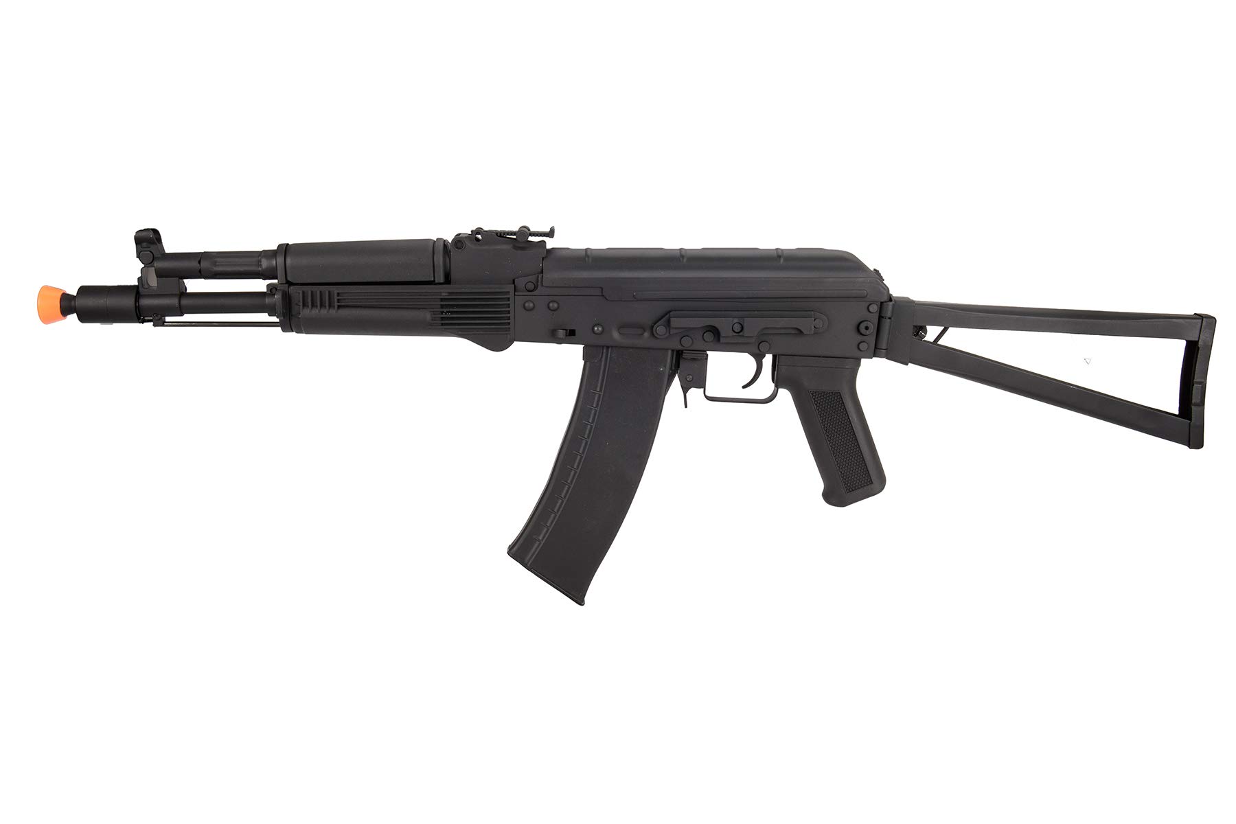 Lancer Tactical AK-Series AKS-105 AEG Airsoft Rifle with Foldable Skeleton Stock - Black | High Performance Electric Airsoft Gun for Tactical Training & Outdoor Shooting Games