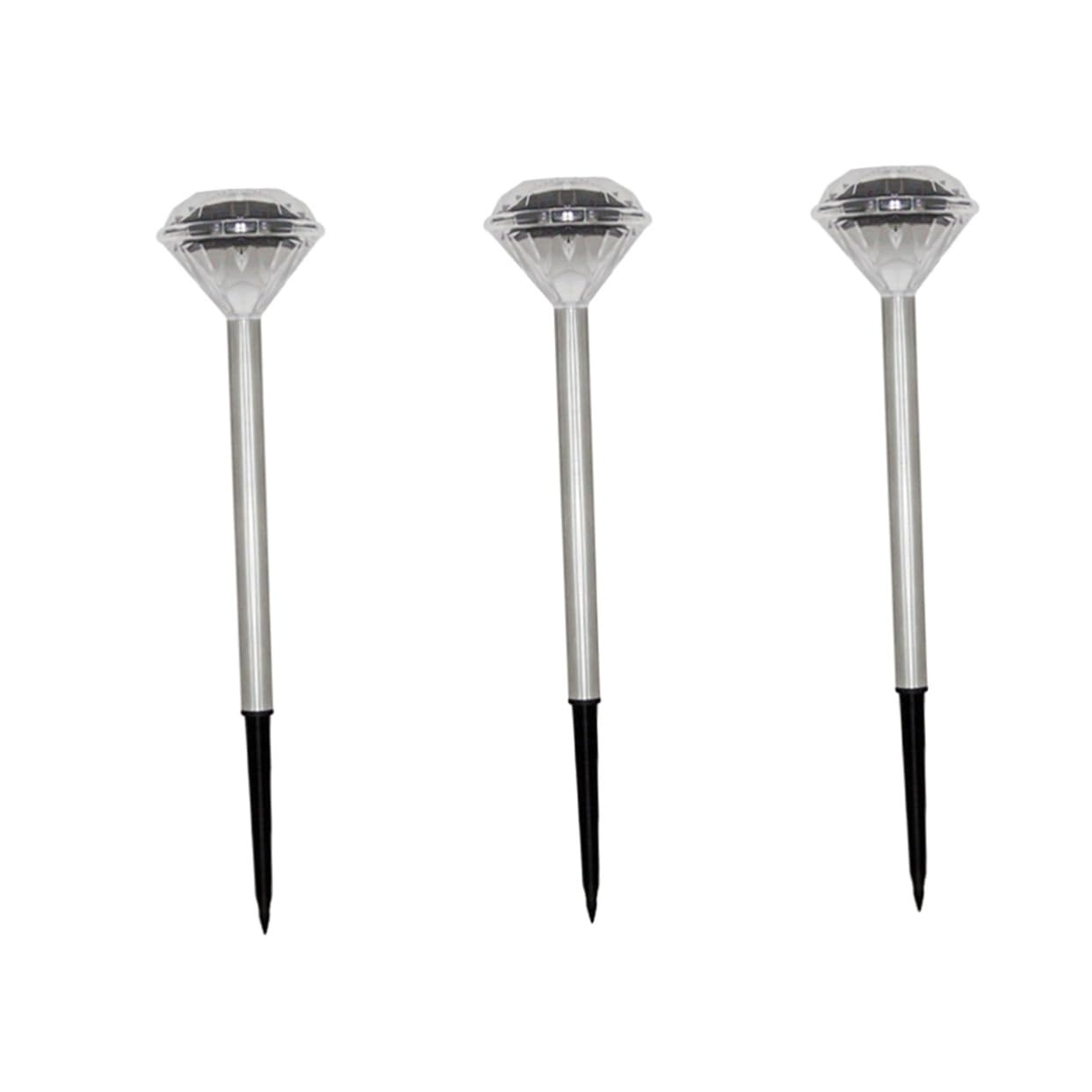 OSALADI 3-Pack Solar Lights Outdoor, Waterproof LED Garden Lights with Auto On/Off, Pathway & Yard Decoration for Patio, Lawn, Driveway, Backyard (Warm White)