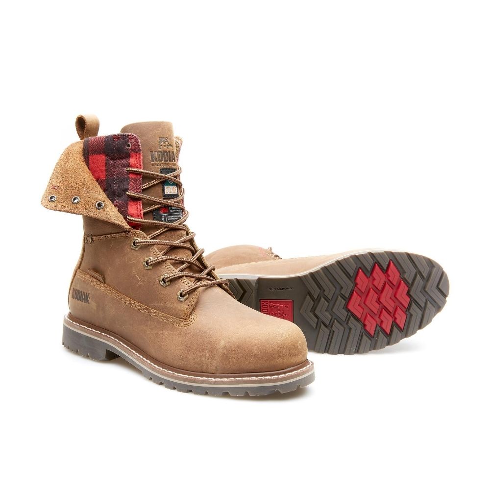Kodiak Bralorne Women's Size 8 Composite Toe Leather Work Boots - Safety Shoes for Construction & Outdoor Work (Tan, KD0A4NM1BRN) - Perfect for Job Sites, Hiking & Heavy Duty Use
