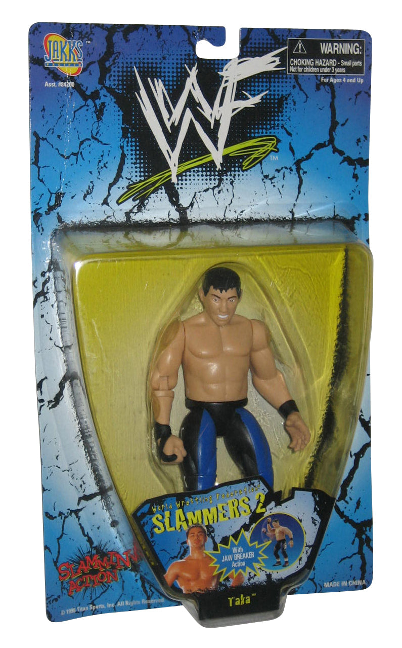 1998 WWF Jakks Pacific Slammers Series 2 Taka Wrestling Action Figure - Collectible Vintage Toy for Wrestling Fans, Perfect for Display & Play