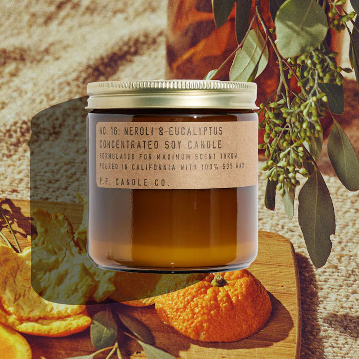 12.5oz Classic Soy Candle - Neroli & Eucalyptus Scented, Natural Wax, Long-Lasting Fragrance for Home, Office, Spa & Relaxation