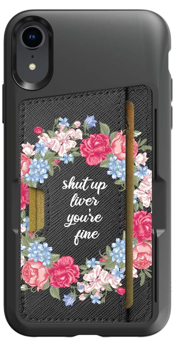 Smartish Chatty Liver iPhone XR Wallet Case - Slim Protective Kickstand Credit Card Holder for iPhone XR | Perfect for Travel, Work & Everyday Use