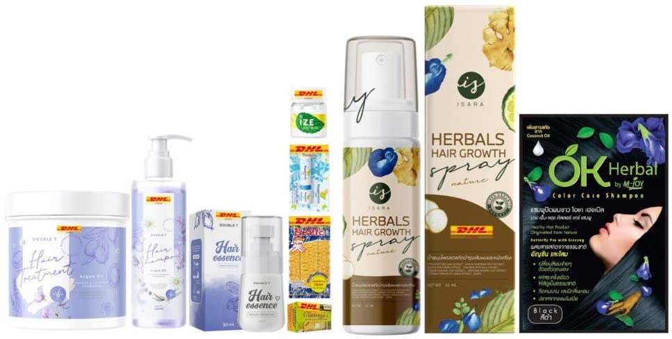 Natural Isara Herbals Purple Shampoo & Hair Treatment Essence Set with Double T Formula - 3x 50ml Hair Spray for Faster Hair Growth | DHL Express Shipping | Perfect for Damaged Hair Repair & Long Hair Care | Salon-Quality At-Home Treatment
