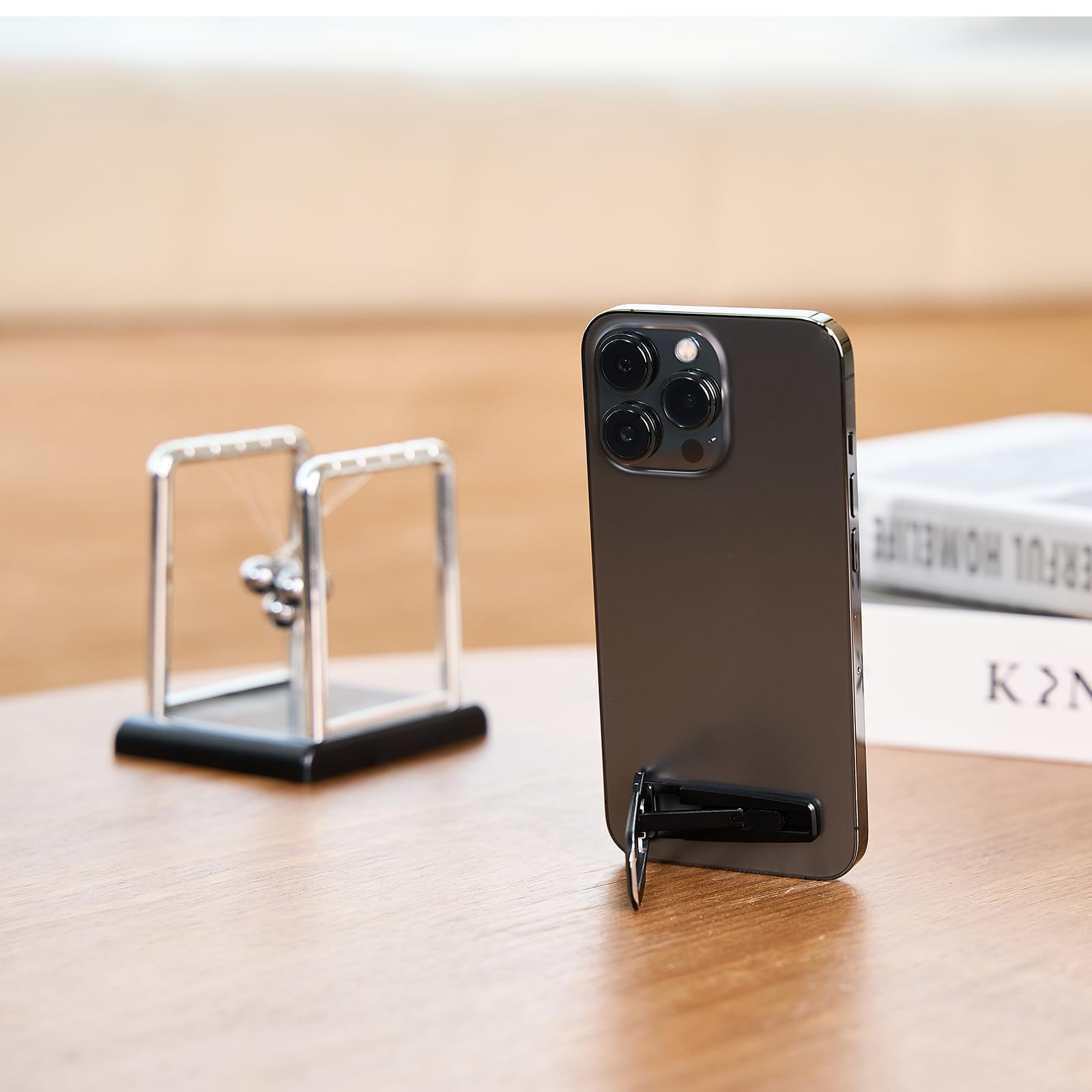 Ultra-Thin Foldable Adjustable Phone Kickstand - Multi-Angle Metal Phone & Tablet Holder with Strong Adhesive for Desk, Car, Bed - Perfect for Watching Videos, Gaming, and Video Calls