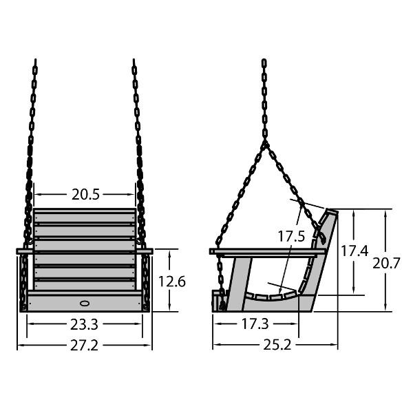 Weatherly Single Seat Swing - Outdoor Porch Swing for Patio, Garden, Backyard - Comfortable Hanging Chair with Durable Steel Frame - Perfect for Relaxing, Reading, and Enjoying Nature
