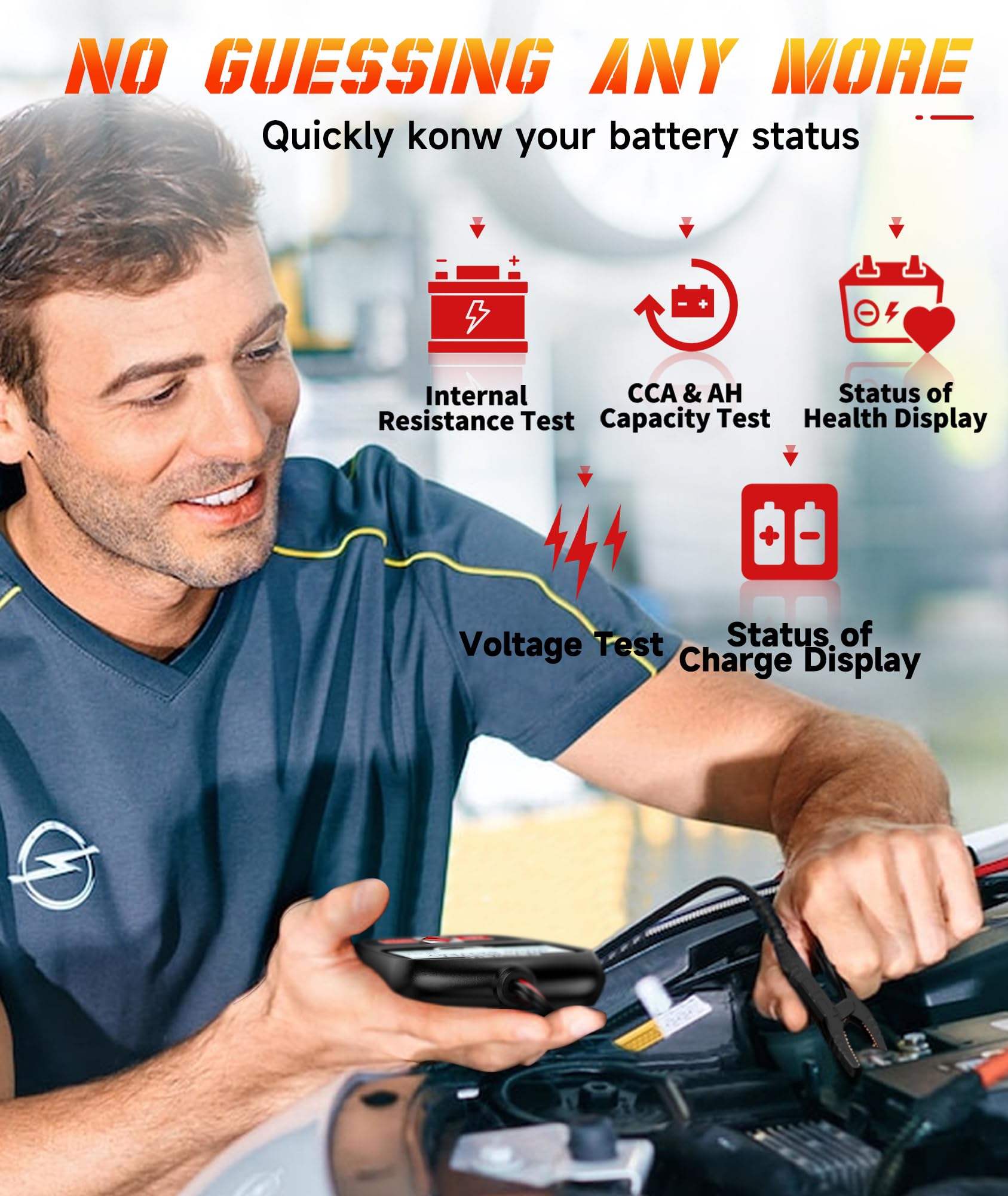 FOXWELL BT100 Pro 12V Car Battery Tester - Automotive Digital Battery Analyzer with NT301 Plus OBD2 Scanner - Perfect for Vehicle Maintenance & Diagnostics