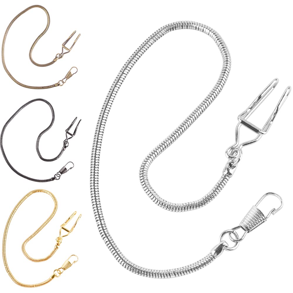 Custom Gold/Silver Pocket Watch Chain - 14 Inch with Clasps for Men's Vest Accessory