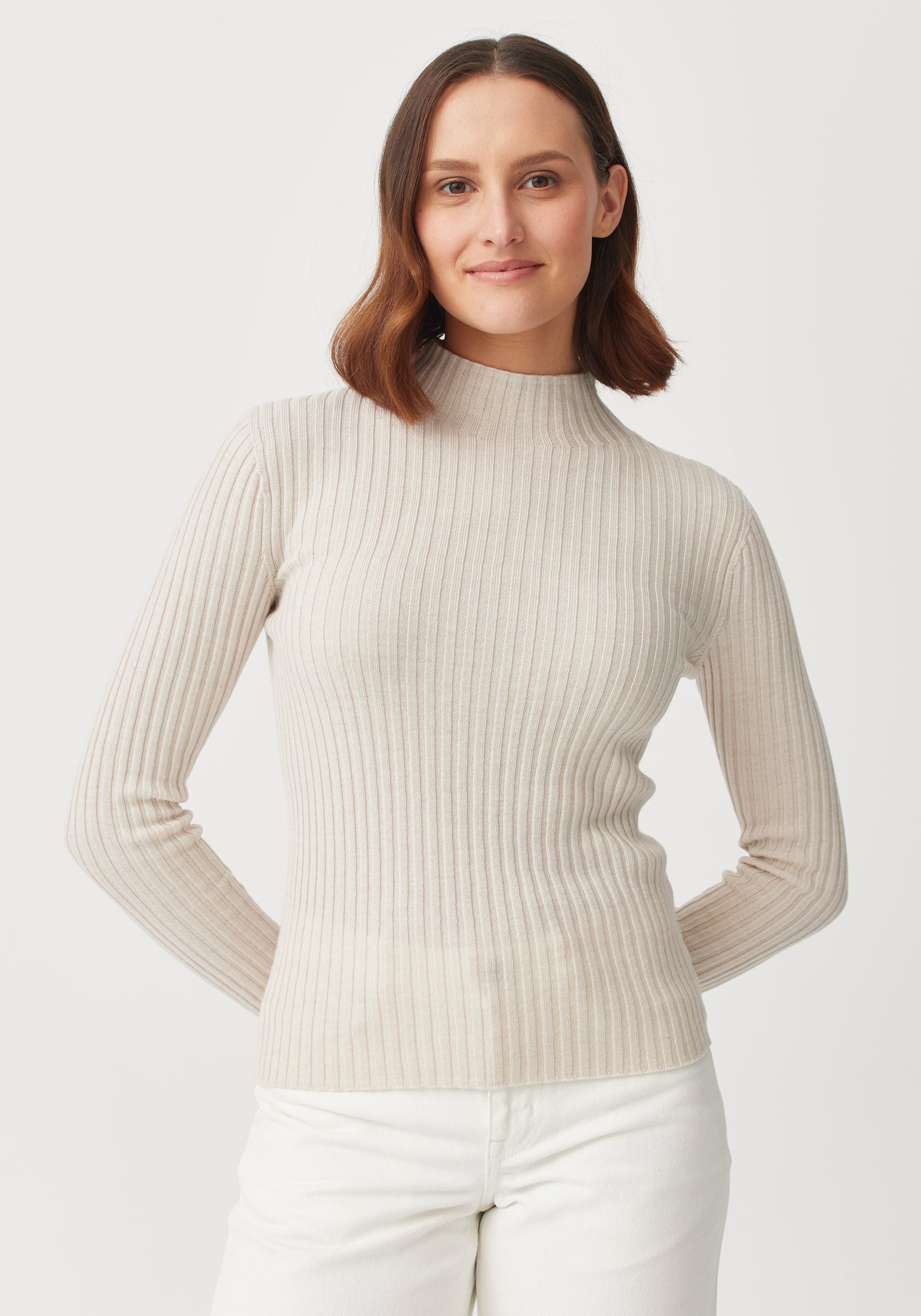 Lucia Funnel Neck Sweater for Women - Cozy Winter Knit Pullover - Perfect for Office, Date Night & Casual Outfits