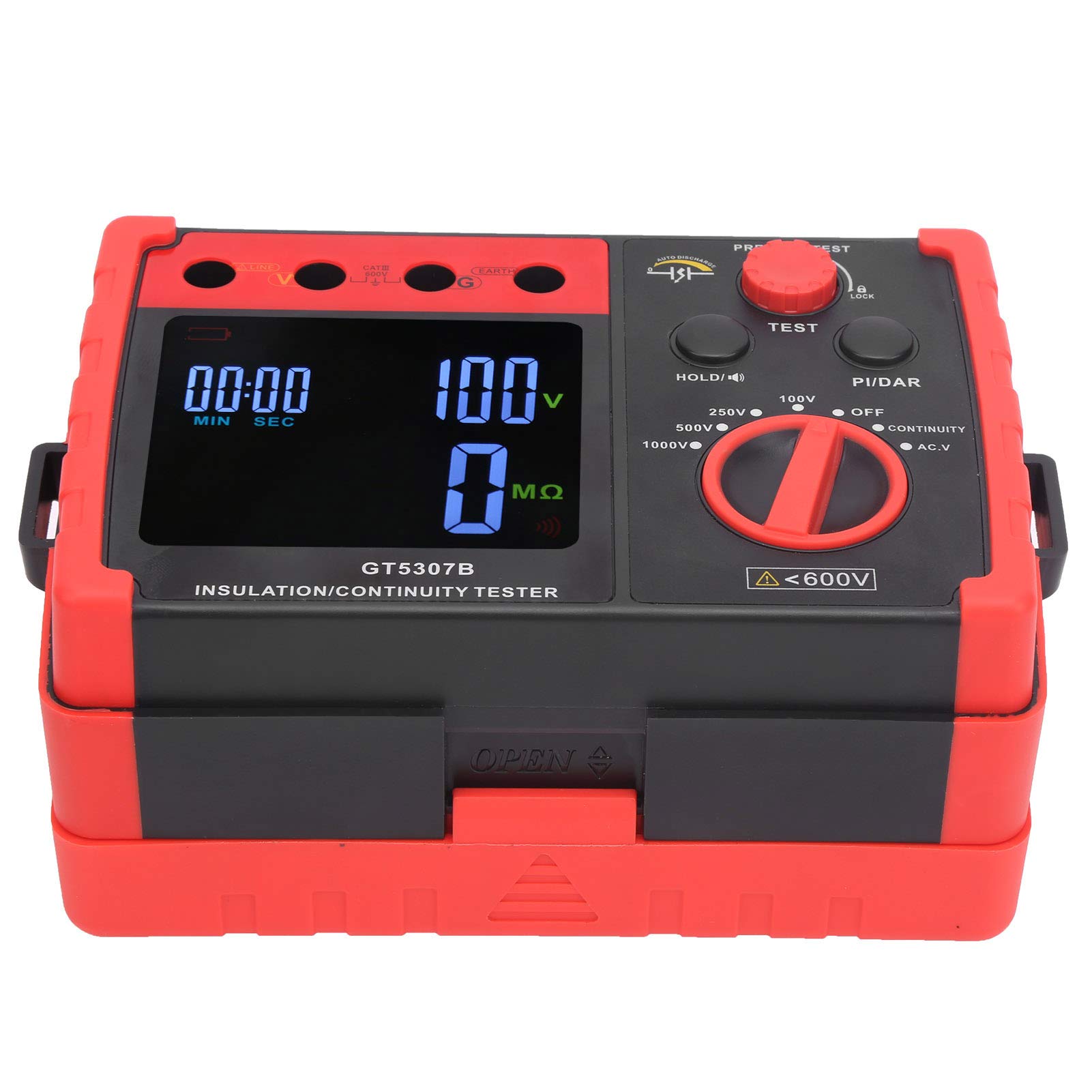 GT5307B Digital Insulation Resistance Tester - 720V AC, 10-Second Test for Motors, Cables, Switches & Transformers | Electrical Safety Testing for Industrial & Home Use