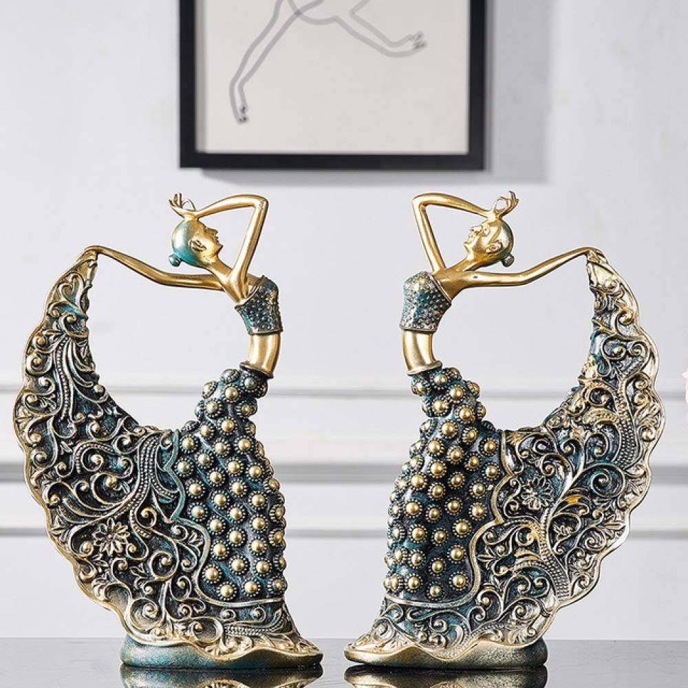 Elegant Resin Dancing Sculpture Figurine - Handmade Home Decor Statue for Living Room & Bedroom - Unique Gift Idea for Housewarming, Wedding & Anniversary - Perfect for Shelf Display, Coffee Table Centerpiece & Feng Shui Decor