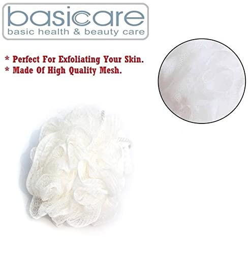 Premium Luxe White Loofah Sponge - Exfoliating Body Scrubber & Bath Sponge for Women & Men | Gentle Shower Pouf for Smooth Skin | Ideal for Daily Shower, Spa & Exfoliation Routine (Pack of 1)