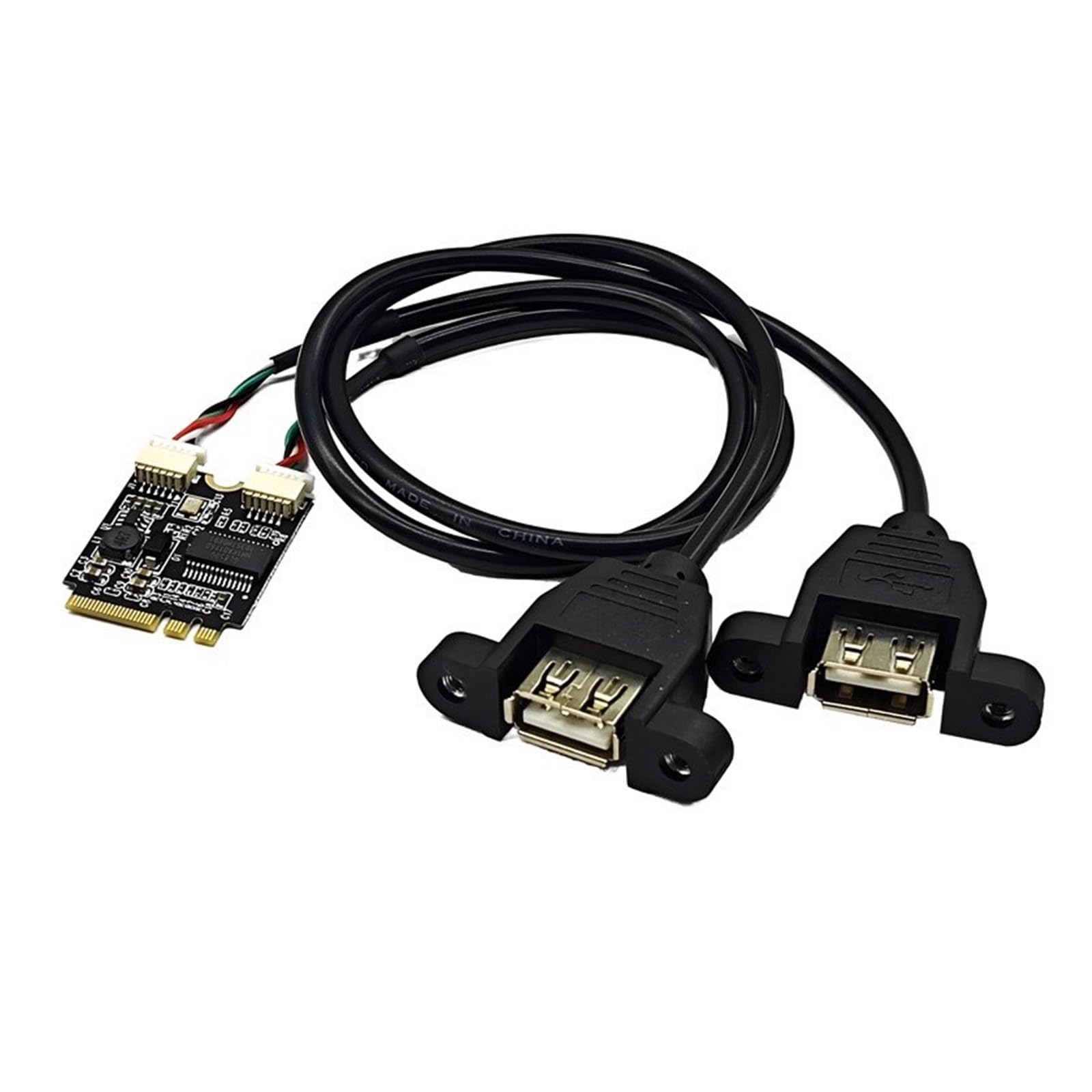 WiFi Key A to USB Adapter Card - Dual USB 2.0 Expansion Card for Laptop Motherboard | Upgrade Connectivity for Gaming, Streaming & Workstations