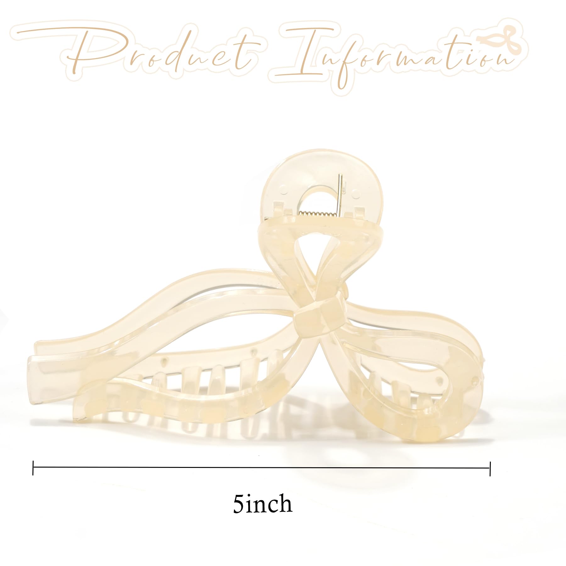 Ayesha Bow Claw Clips for Thick Hair - 2 Color Ribbon Hairpins for Girls | Perfect for School & Parties