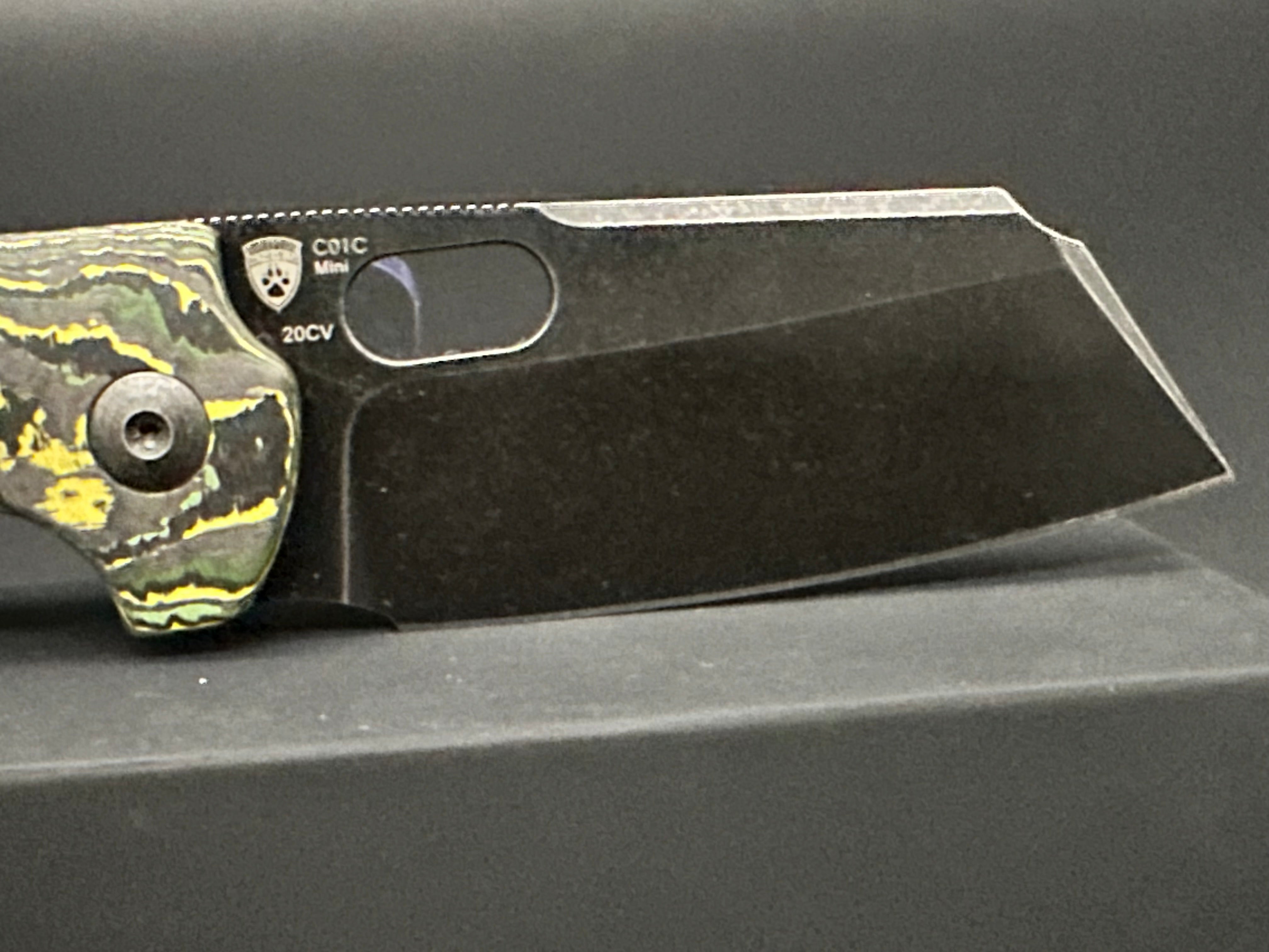 Kizer C01C Mini Sheepdog Folding Pocket Knife - 20CV Steel Blade, Fat Carbon Handle - EDC, Camping, Hiking & Outdoor Survival Tool