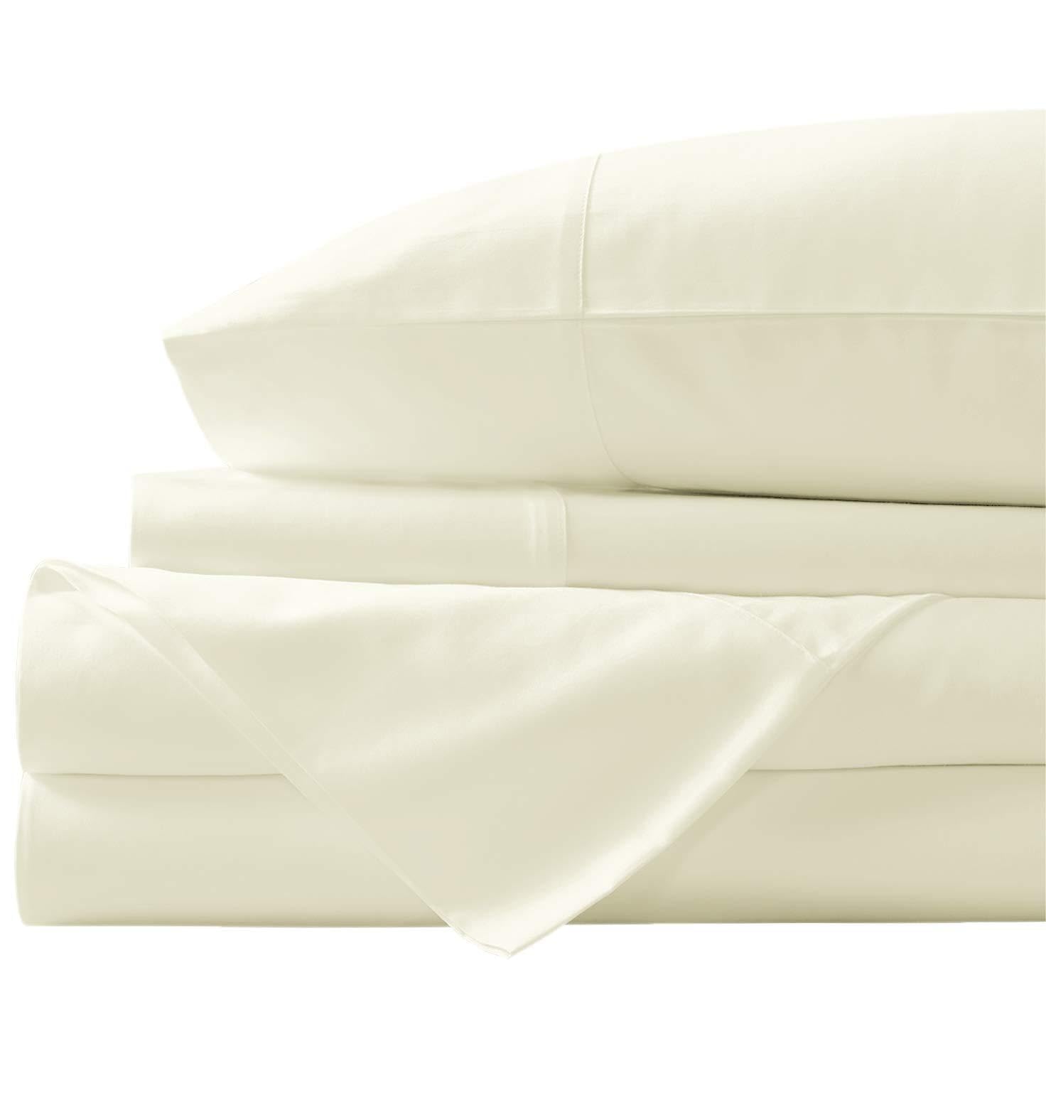 1200 Thread Count 2-Piece King Size Pillowcase Set - Ultra Soft 100% Egyptian Cotton Luxury Bedding (Ivory) for Hotel-Style Comfort at Home