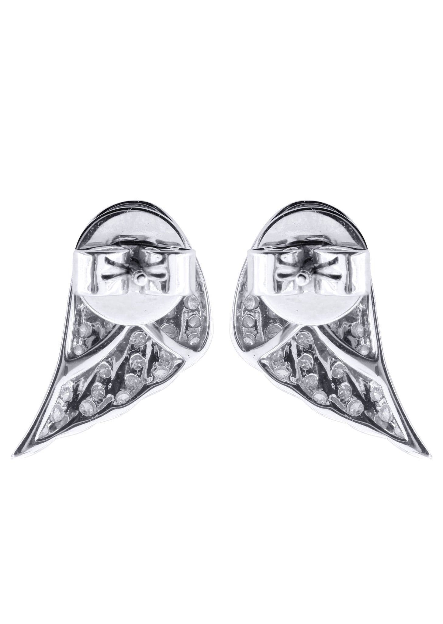 14K White Gold Angel Diamond Earrings for Men - 0.89 Carats | Luxury Men's Jewelry Gift for Anniversary, Wedding & Special Occasions
